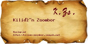 Kilián Zsombor névjegykártya