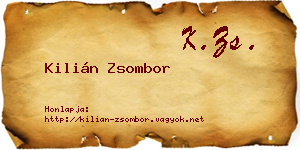 Kilián Zsombor névjegykártya